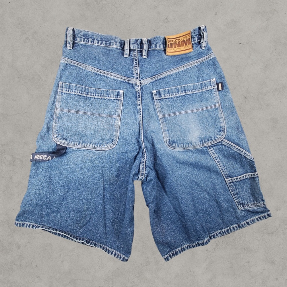 Mecca Denim Carpenter Shorts Mens 36 Blue Y2K Vintage Baggy Workwear Skater Goth